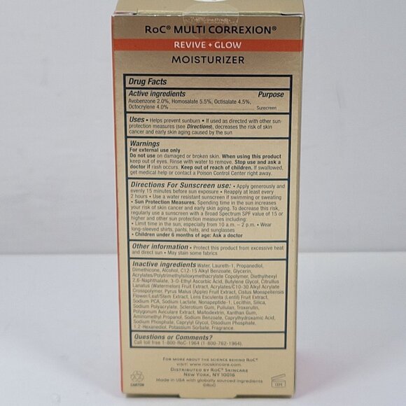RoC Multi Correxion Revive + Glow Moisturizer SPF 30 With Vitamin C 1.7 Oz NIB - Picture 2 of 4